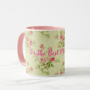 Mug Personnaliser vintage Floral Moderne Rose populair