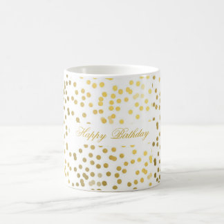 Mug personnalisez anniversaire de confettis d'or de