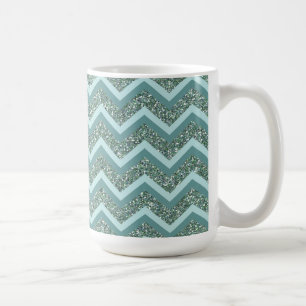 Mug Personnalisez ce zigzag turquoise de parties