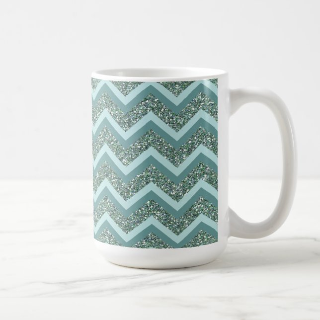 Mug Personnalisez cette Parties scintillant Turquoise  (Droite)