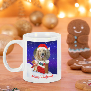 Mug Personnalisez Chien Père Noël Rooftop Reindeer Ave