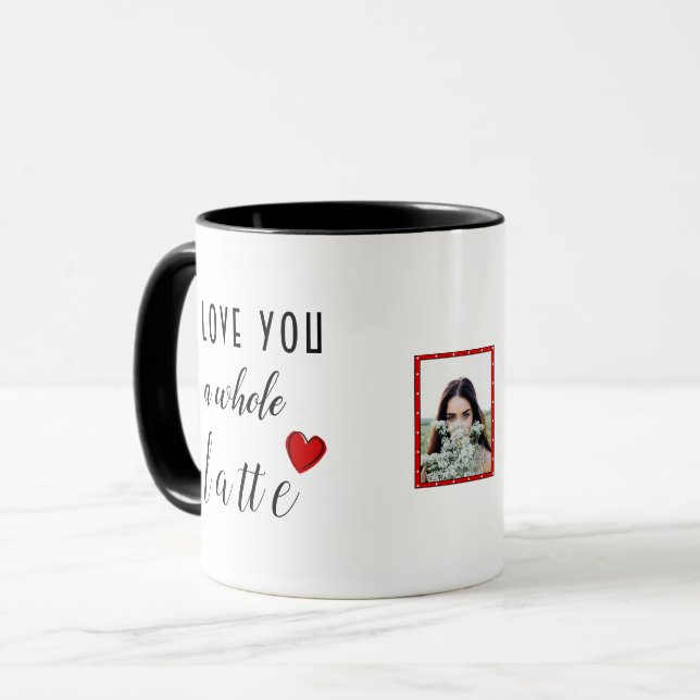 Mug Personnalisez Je t'aime beaucoup Cœur de Latte (Devant gauche)