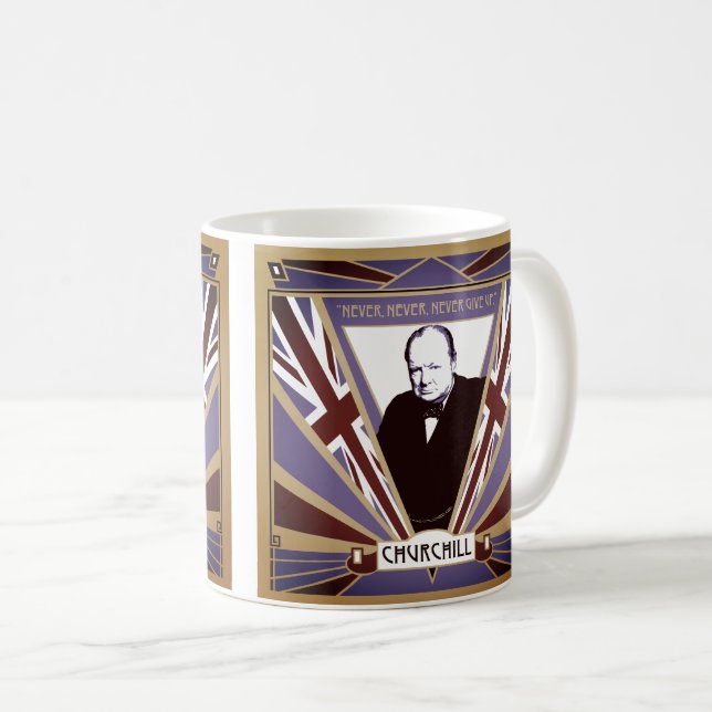 Mug Personnalisez l'art déco Union Jack de Winston (Devant droit)