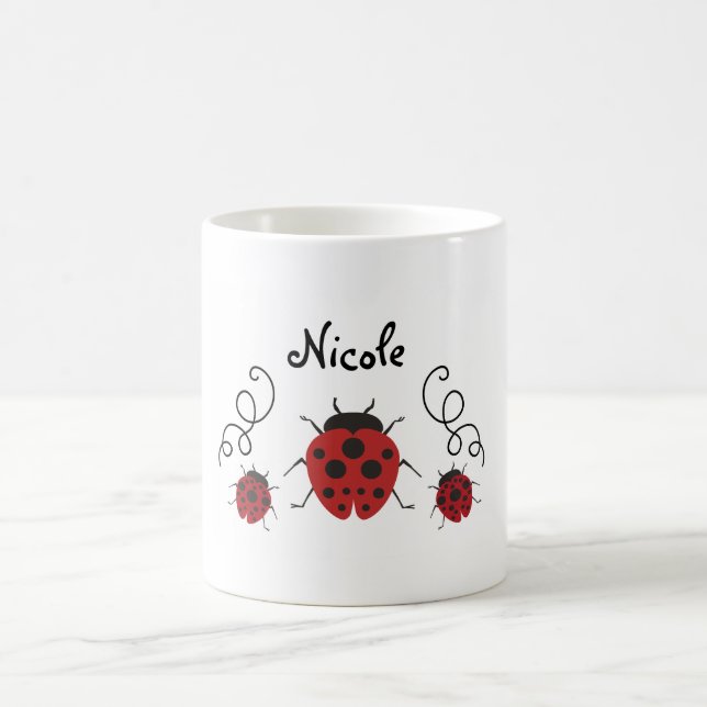 Mug Personnalisez-le coccinelle rouge moderne (Centre)