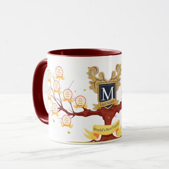Mug Personnalisez le meilleur collage photo d'arbre gé (Devant gauche)