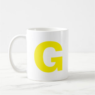 Mug Personnalisez le Monogramme initial Jaune de scrip