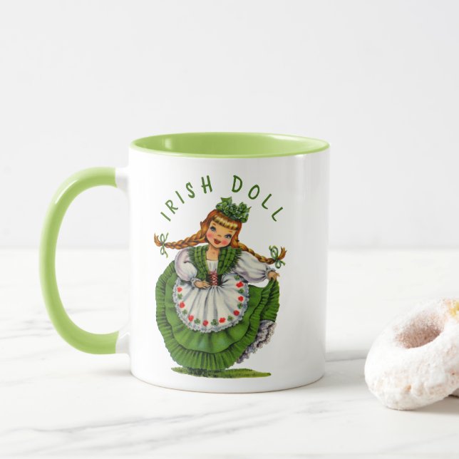 Mug Personnalisez le rétro Jour de la Saint Patrick (Avec donut)