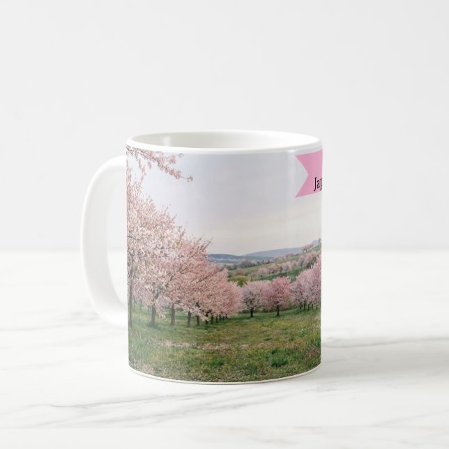 Mug Personnalisez l'esthétique Voyage au Japon Sakura  (Devant gauche)