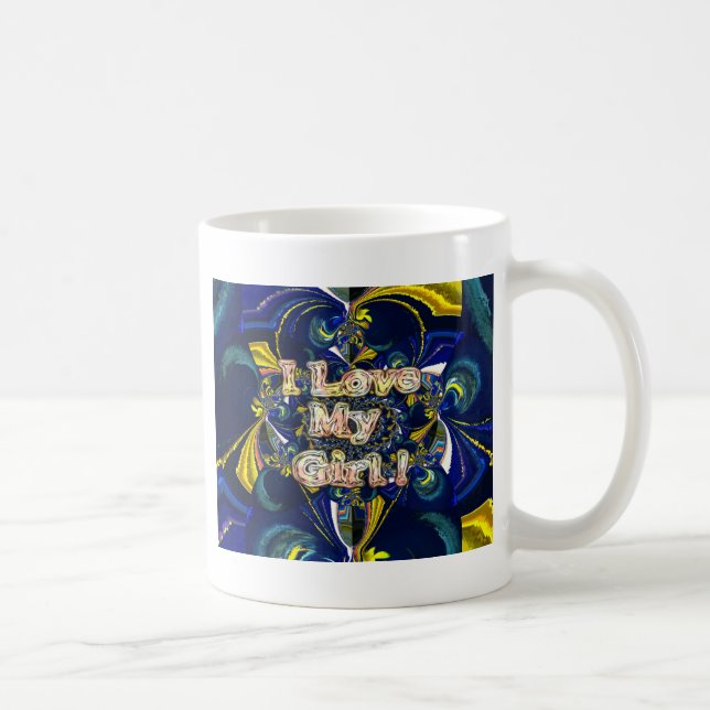 Mug Personnalisez votre amour Infinité : J'aime ma fil (Droite)