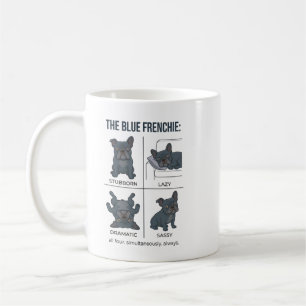 Mug Personnalité Frenchie Bleu Drôle Chien Bouledogue 