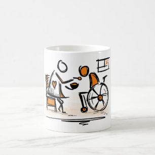 Mug Personne en fauteuil roulant. Hôpital/foyer de soi