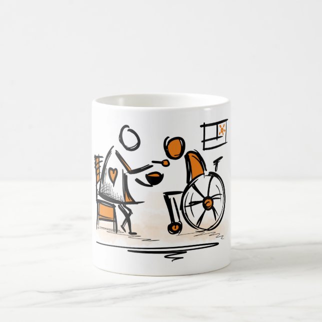 Mug Personne en fauteuil roulant. Hôpital/foyer de soi (Centre)