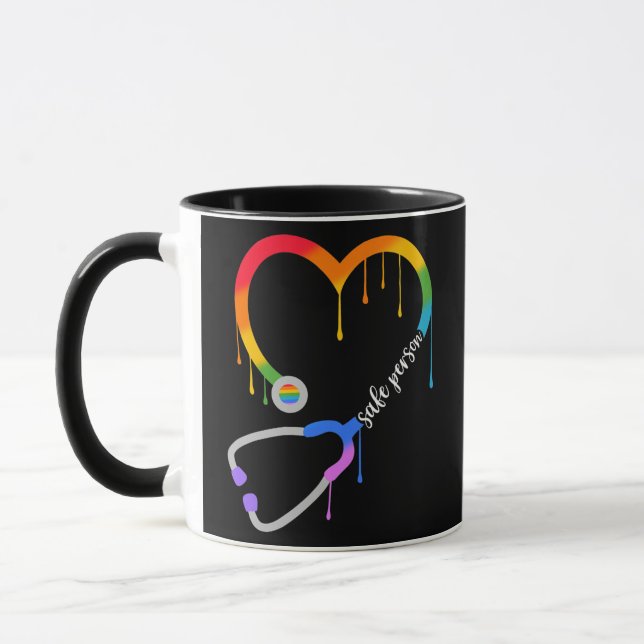 Mug Personne en sécurité Coeur Stethoscope Infirmière  (Gauche)