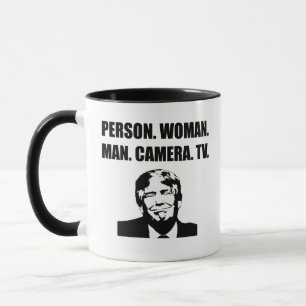 Mug Personne. Femme. Mec. Caméra. La télé. Anti-Tru
