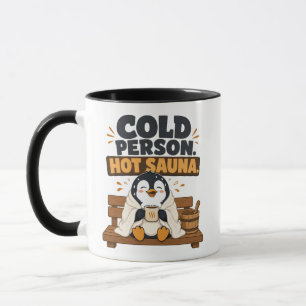 Mug Personne Froid Sauna Chaud Manchot en sueur Design