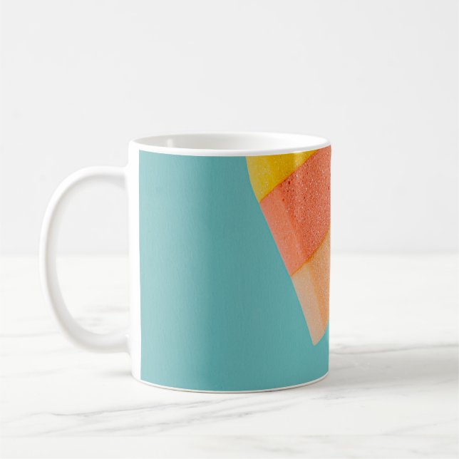 Mug Personne tenant un coquelicot jaune et rose (Gauche)