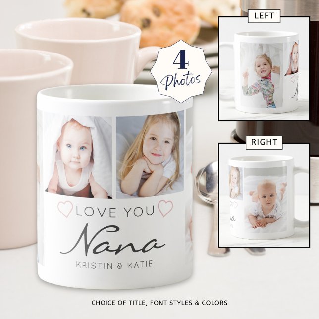 Mug PERSONNEL LOVE YOU NANA manuscrit 4 Photo (Créateur téléchargé)