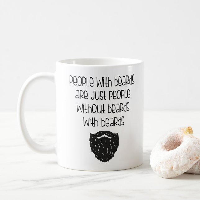 Mug Personnes avec barbe Funny Father Anniversaire Sar (Avec donut)