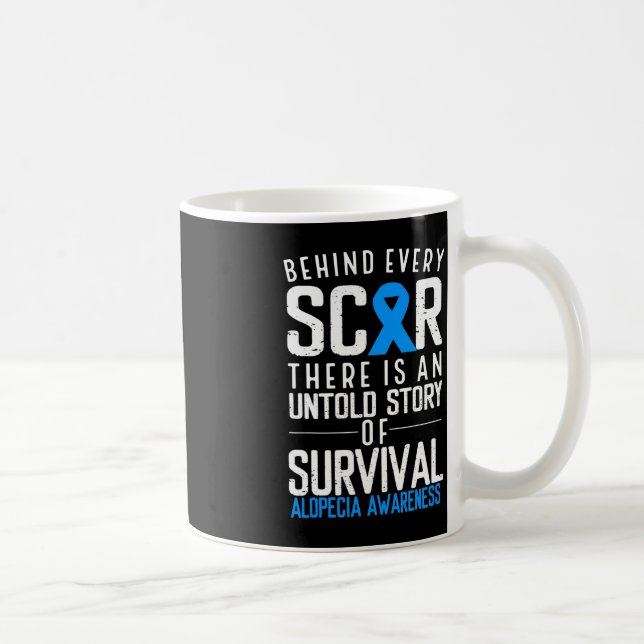 Mug Perte de cheveux calcaire Bleu Ruban Alopecia Area (Droite)