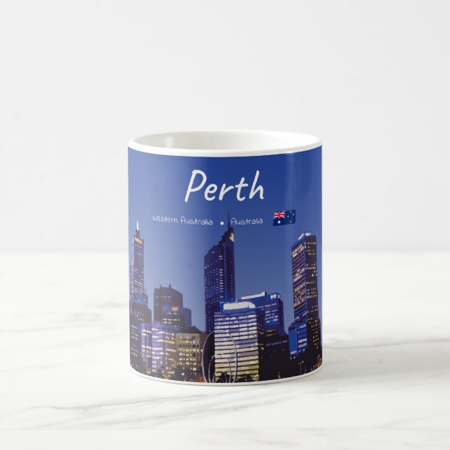 Mug Perth, Australie - Ciel de la ville la nuit (Centre)