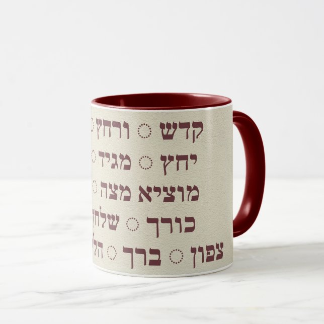 Mug Pesach - Pâover Hebrew Seder Stages Café (Devant droit)