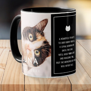 Mug Pet Cat Memorial moderne souvenir Poème photo
