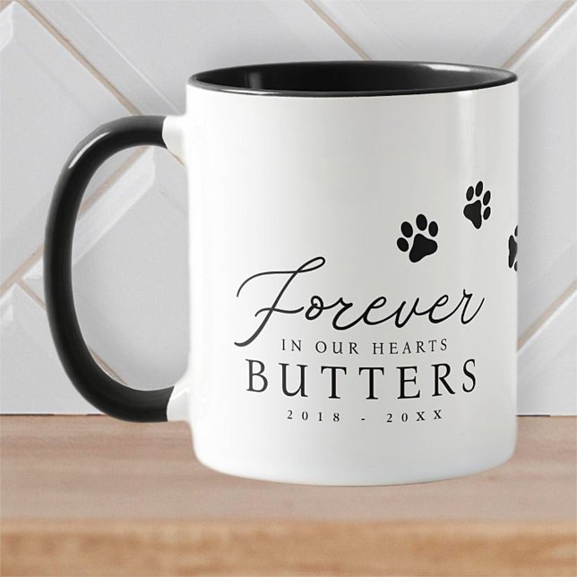 Mug Pet Memorial Forever dans nos coeurs Moderne Chic (Créateur téléchargé)