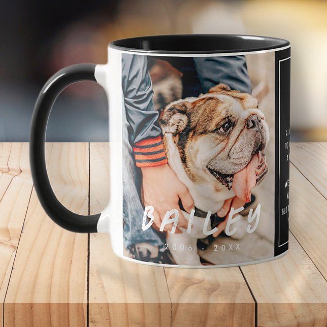 Mug Pet Memorial Grunge moderne Souvenir Poème photo (Créateur téléchargé)