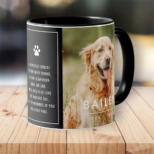 Mug Pet Memorial Moderne Simple Souvenir Poème photo