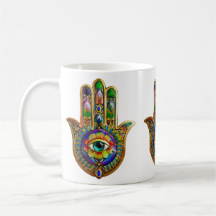 Mug Pétales de fleurs colorées Turquoise Troisième oei