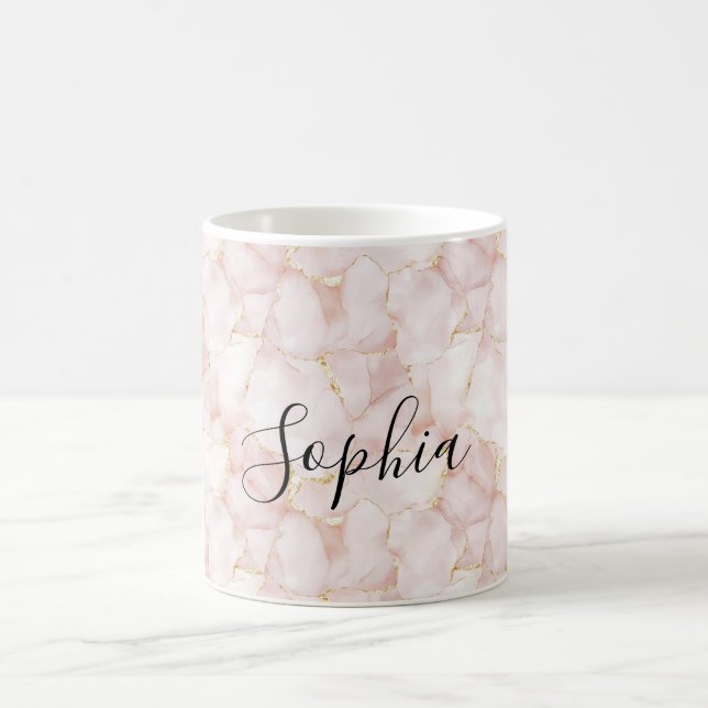 Mug Pétales de Rose Florale Rose Or Blush (Centre)