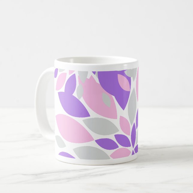 Mug Pétales Magiques Fleurs violettes (Devant gauche)
