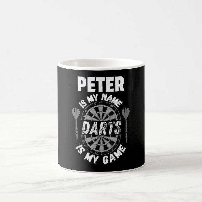 Mug Peter darts fan personalized name shirt (Centre)