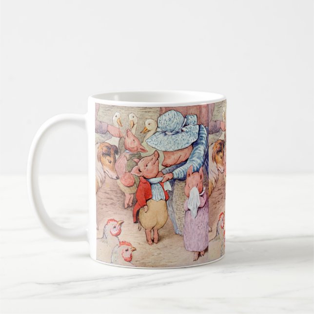 Mug Peter Rabbit (porcelets) Papier de tissus (Gauche)