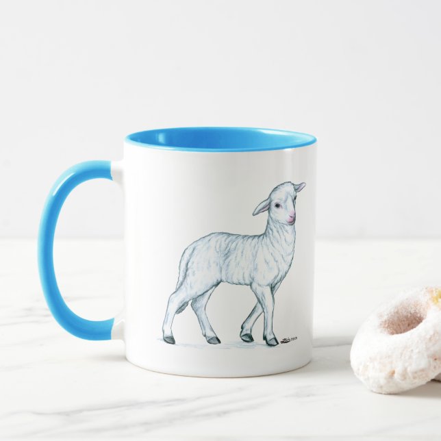 Mug Petit agneau blanc (Avec donut)