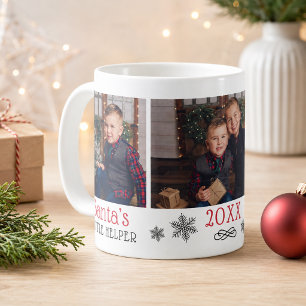 Mug Petit Aide du Père Noël Photo Rouge Noël