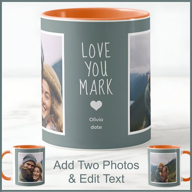 Mug Petit ami Mari Photo Texte Gris C13 Anniversaire (Créateur téléchargé)