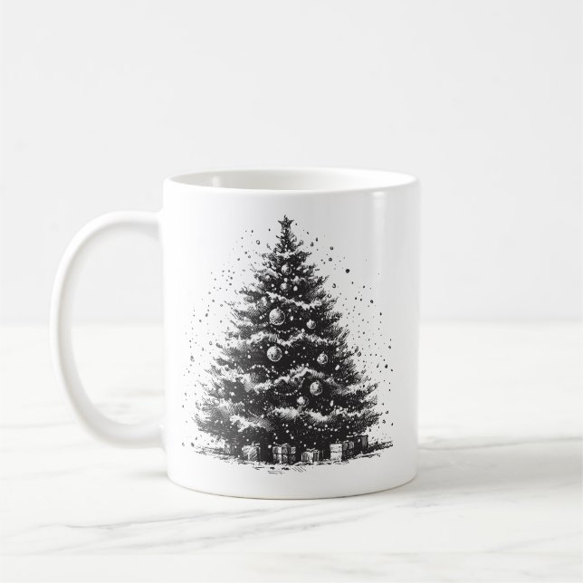 Mug Petit arbre de Noël de pin Vintage (Gauche)