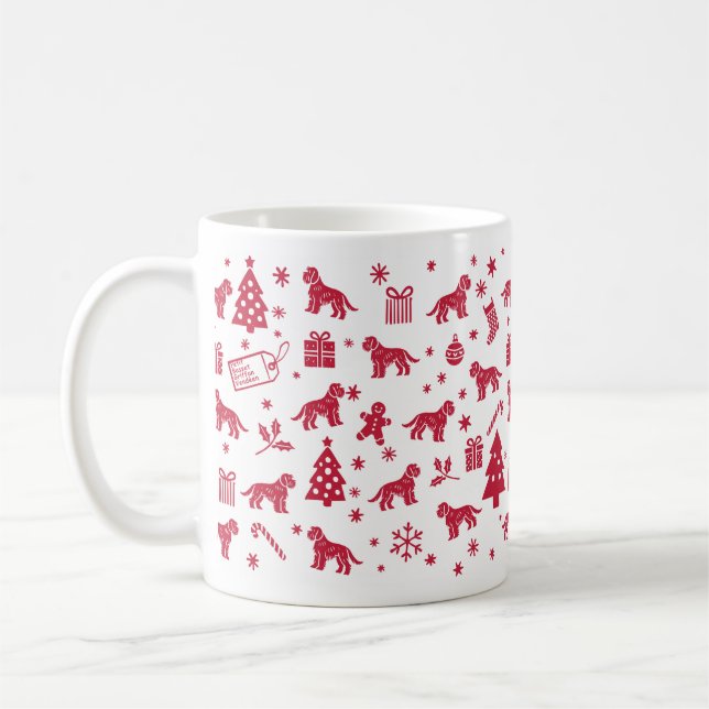 Mug Petit Basset Griffon Vendéen Design de Noël (Gauche)