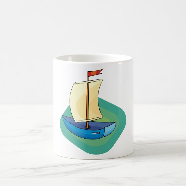 Mug Petit bateau à voile bleu (Créateur téléchargé)