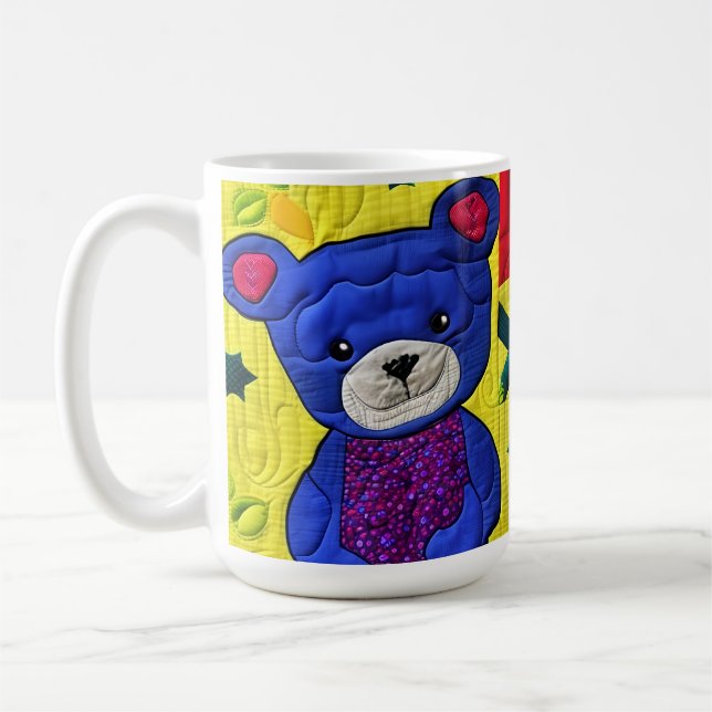 Mug Petit Bleu Teddy Bear Quilt Comme Design (Gauche)