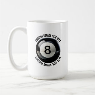 Mug Petit Boule 8 de Piscine avec Texte Personnalisé 0