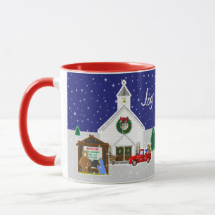 Mug Petit camion rouge avec Country Church