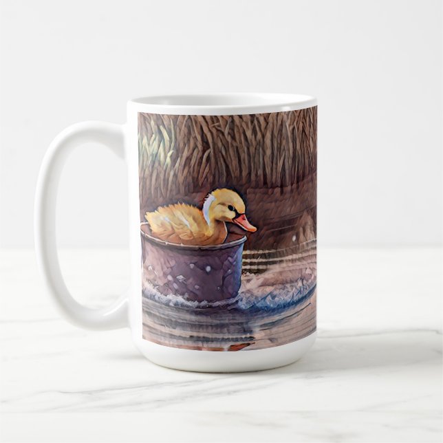 Mug Petit Canard Jaune Jouant Dans Le Seau (Gauche)
