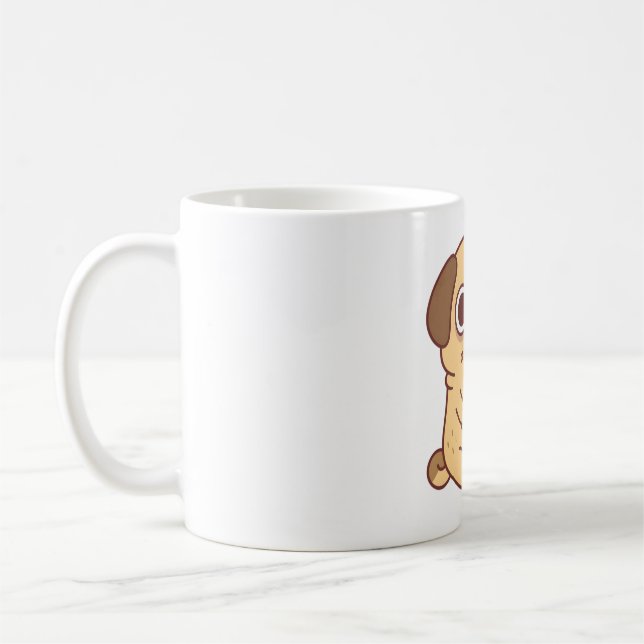 Mug Petit Carlin Mange Une Pizza (Gauche)