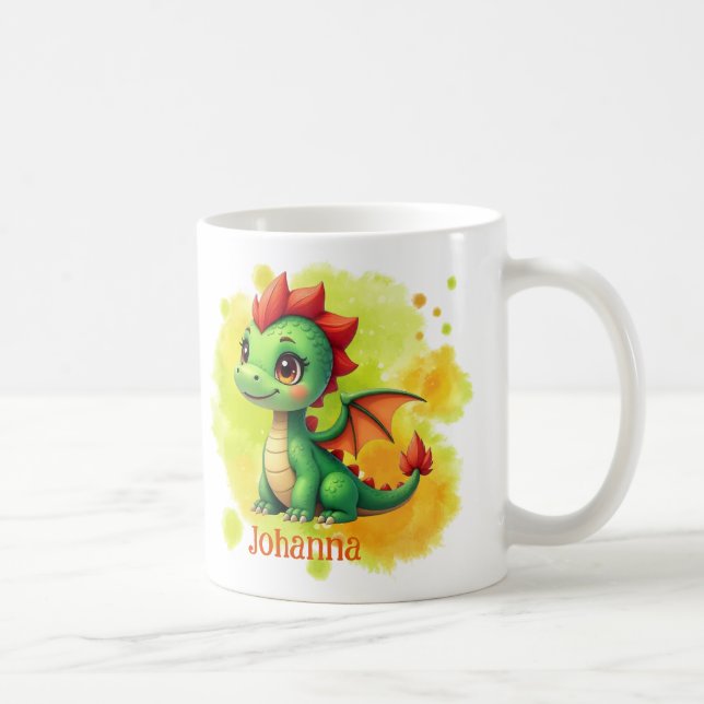 Mug Petit cerf-volant vert orange (Droite)