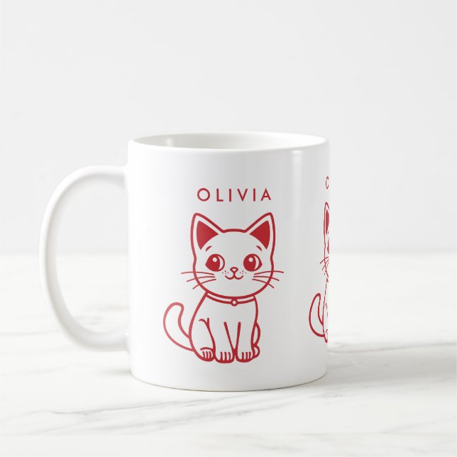 Mug Petit Chat (MODIFIER TOUTES LES COULEURS) et nom (Gauche)