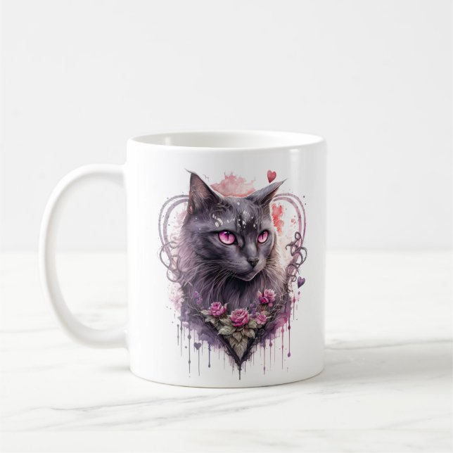 Mug Petit chat noir ensorcelé  (Gauche)