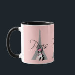 Mug Petit chien à Paris de le<br><div class="desc">Tour Eiffel lunatique de Boston Terrier</div>