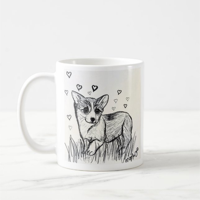 Mug Petit Chiot de Corgi (Gauche)